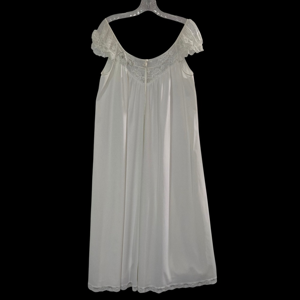 Lucie Ann Nightgown Petite Vintage Lace Trim Maxi Cap Sleeve Beverly Hills #1434 - Picture 4 of 14